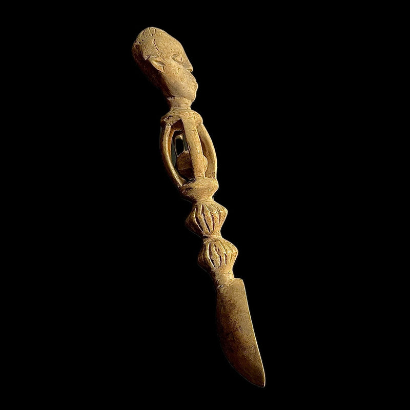 African Tribal Luba Songye Ritual Spoon Central African hand carved Home -9355
