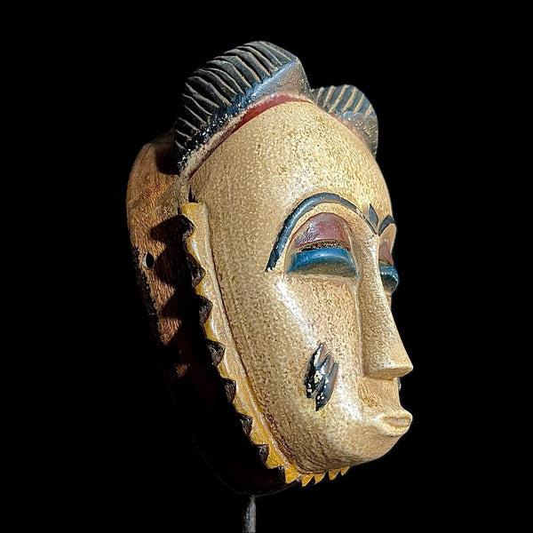 African Mask Collectible Hand Carved wood Wall Hanging Guro Baule masks for wall-9461