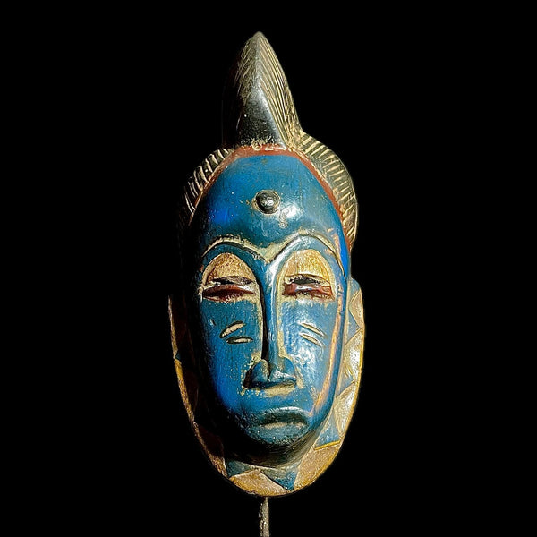 African Mask Collectible Hand Carved wood Wall Hanging Baule Mask Antique-9459