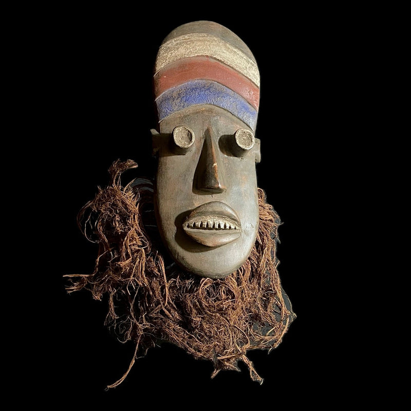 African mask antiques african masks for wall tribal art Face Carved Vintage Wall Hanging Lega Mask-9290