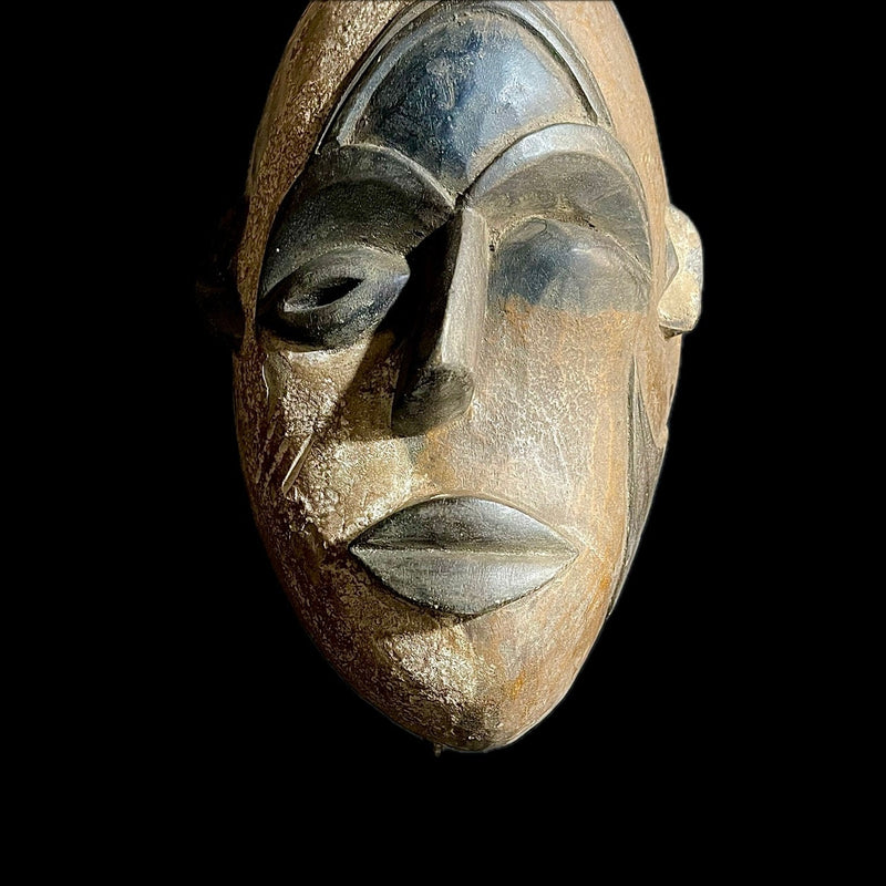 African Mask Wall Art Mask Igbo African Tribal Face Mask Wood Hand Carved Vintage Mask-9476