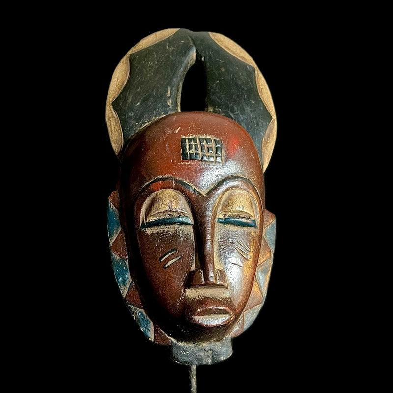 African Mask Vintage African masks tribal Face vintage carved wood Guro masks-9483