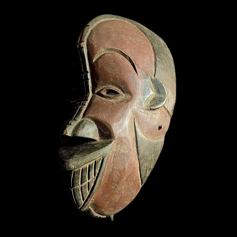 African Mask Vintage African Mask- Mask Wood Hand Carved Wall Hanging young Igbo-9484