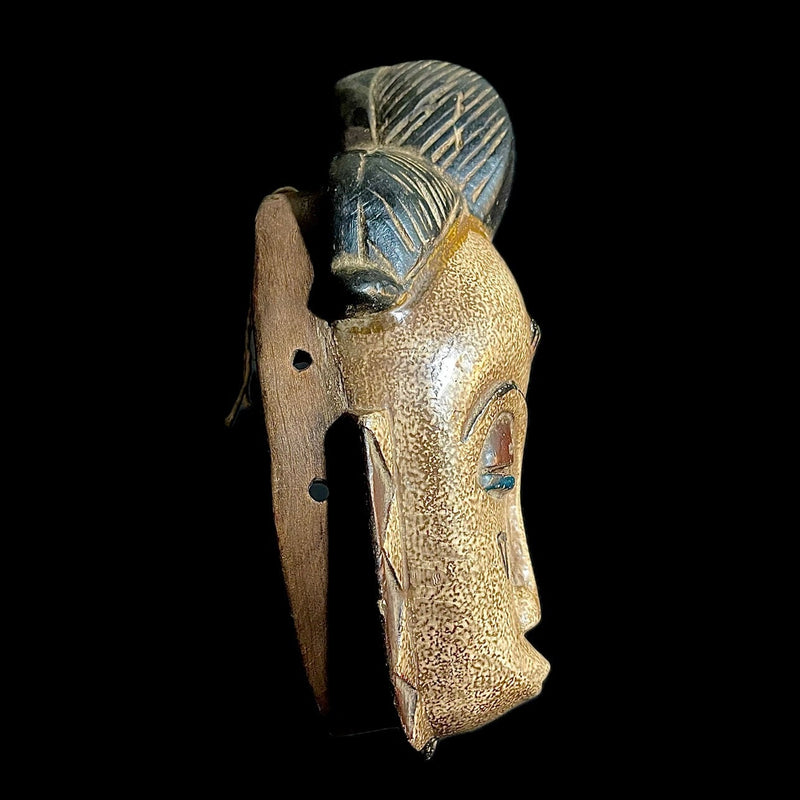 African Mask Baule Antique African Mask African Wooden Mask Wall Hanging Primitive Art-9491