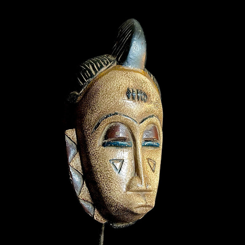 African Mask Baule Antique African Mask African Wooden Mask Wall Hanging Primitive Art-9491