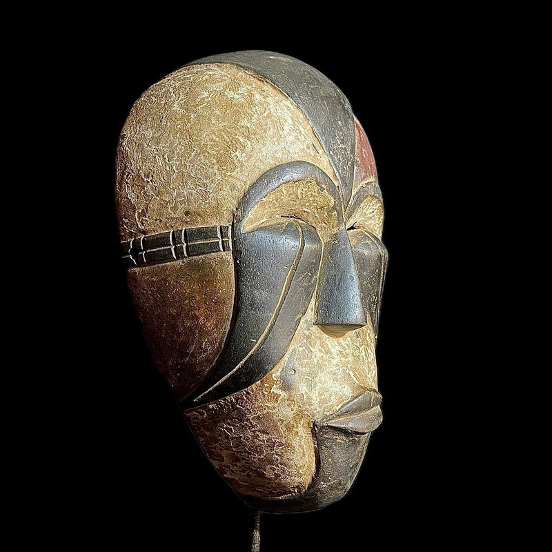 African Mask Tribal Face Wood Hand Carved Vintage Wall Hanging Lega Mask  masks for wall-9340