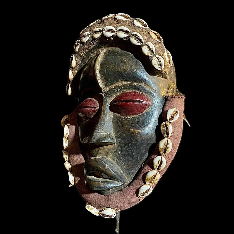 African mask antiques tribal Face vintage Wood Carved Hanging Dan Mask-9540