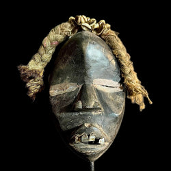 African mask Face Mask African Tribal Wooden African Dan Tribe Mask cowrie shells-9579