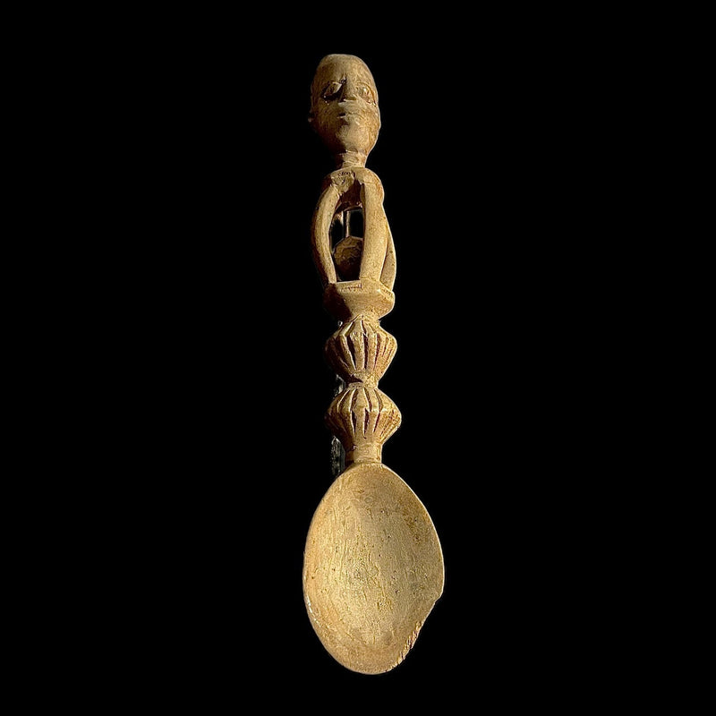 African Tribal Luba Songye Ritual Spoon Central African hand carved Home -9355