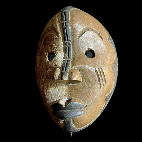 African Mask Igbo Mask African Tribal Face Mask Wood Hand Carved Vintage Wall Hanging-9419