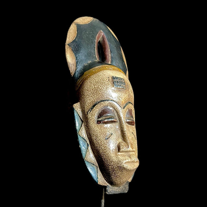African Mask Collectible Hand Carved wood Wall Hanging Baule Ndoma masks for wall-9467