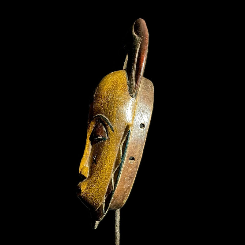 African Mask Vintage Hand Carved Wooden Tribal African Art Face Mask African Guro Baule-9477