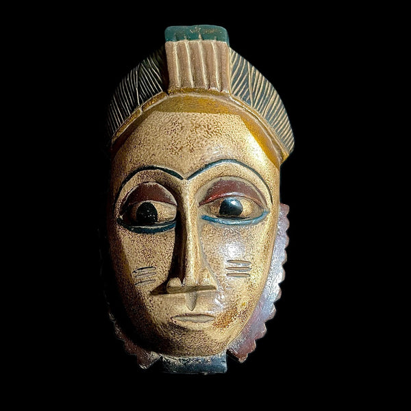 African mask antiques tribal Face vintage Wood Carved Hanging Guro Mask-9481