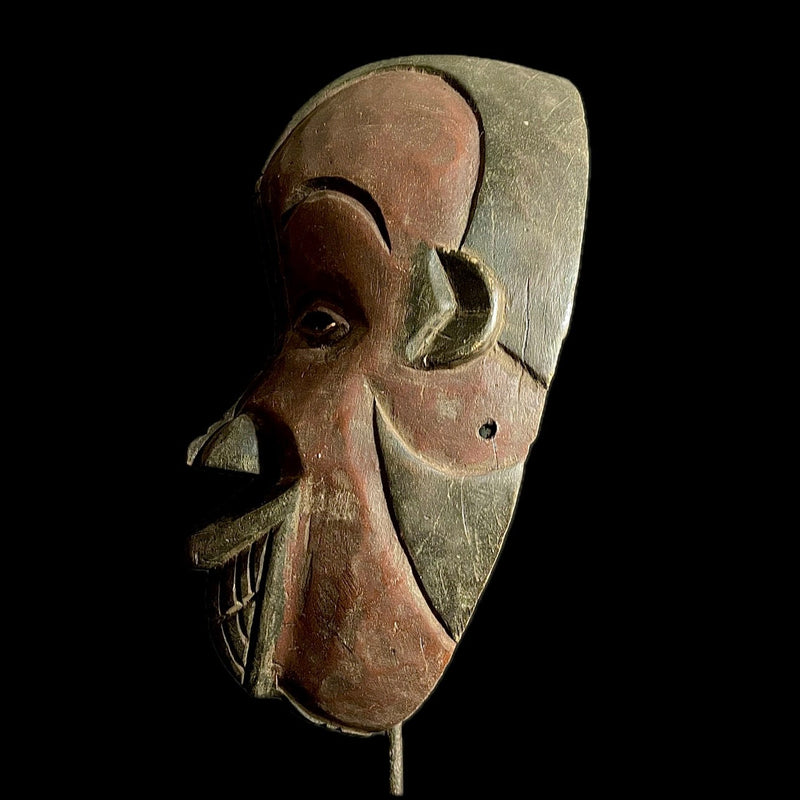 African Mask Vintage African Mask- Mask Wood Hand Carved Wall Hanging young Igbo-9484