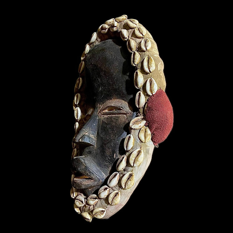 African mask Home Décor mask African Tribal Wooden African Dan Tribe Mask cowrie shells-9560