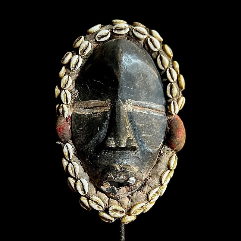 African mask Strong Cubist Dan Man Wood Face Mask Early 20th Century Libera Africa-9571