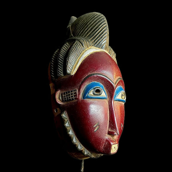 african mask Vintage Hand Carved Wooden Tribal African Art Face Mask African Guro Baule-9570
