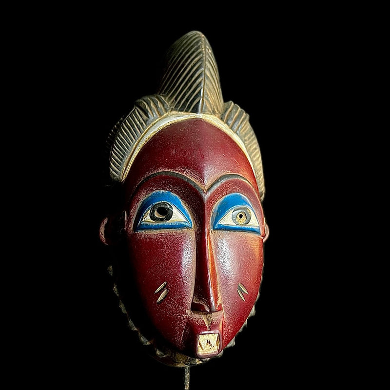 african mask Vintage Hand Carved Wooden Tribal African Art Face Mask African Guro Baule-9570