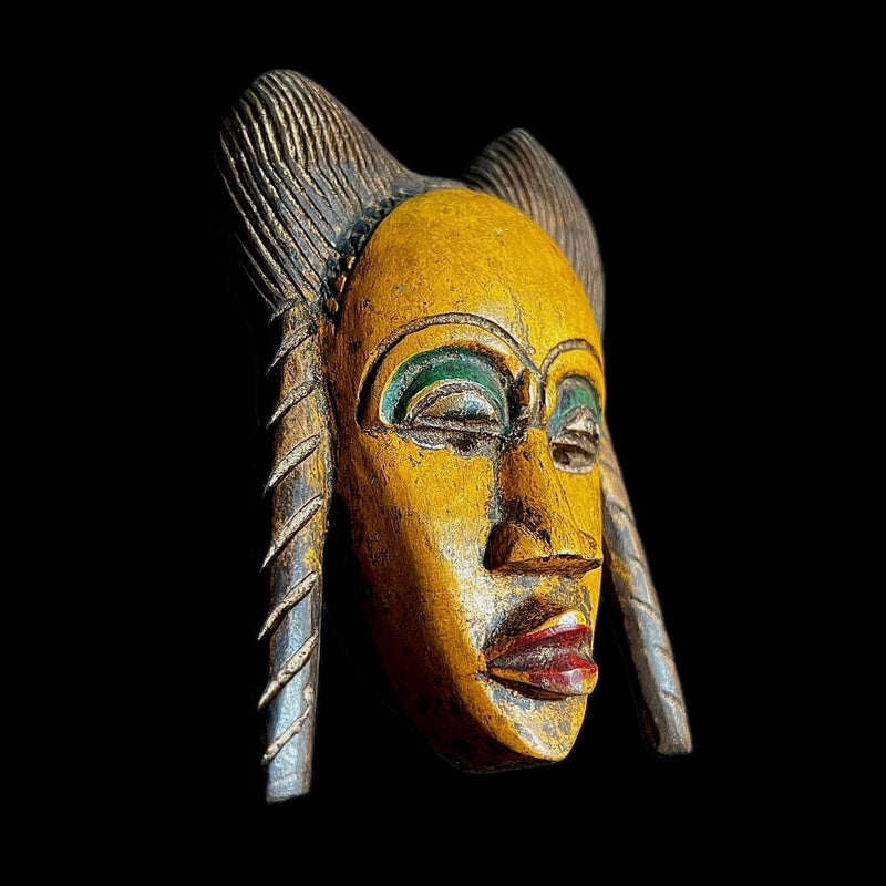 african mask Vintage Hand Carved Wooden Tribal African Art Face Mask African Guro Baule-9592
