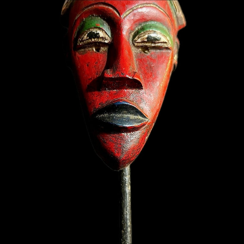 african mask African figure AFRICAN Vintage Hand Carved Antique Goli's Baule Mask Authen-9589