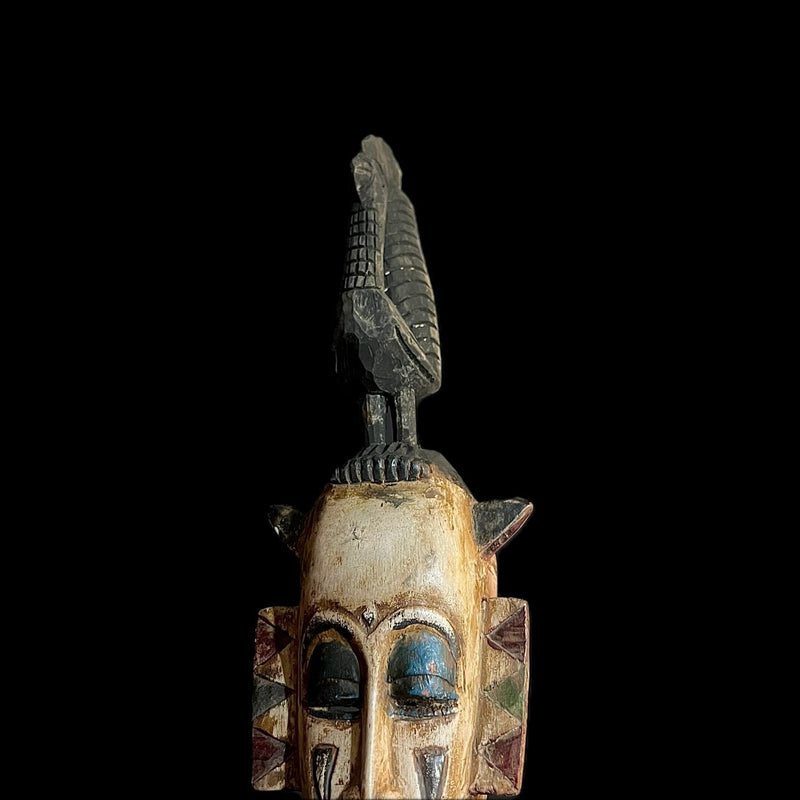 antique wall african mask Wall Hang Baule Mask -9955