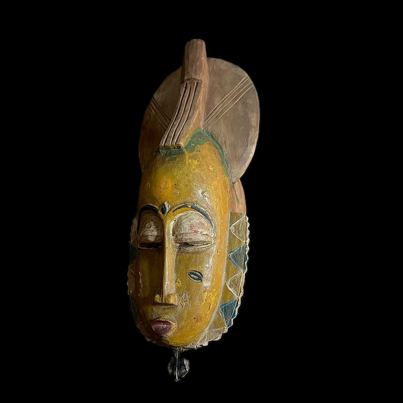 antique wall african mask Traditional Wall Hang Baule Mask -9957