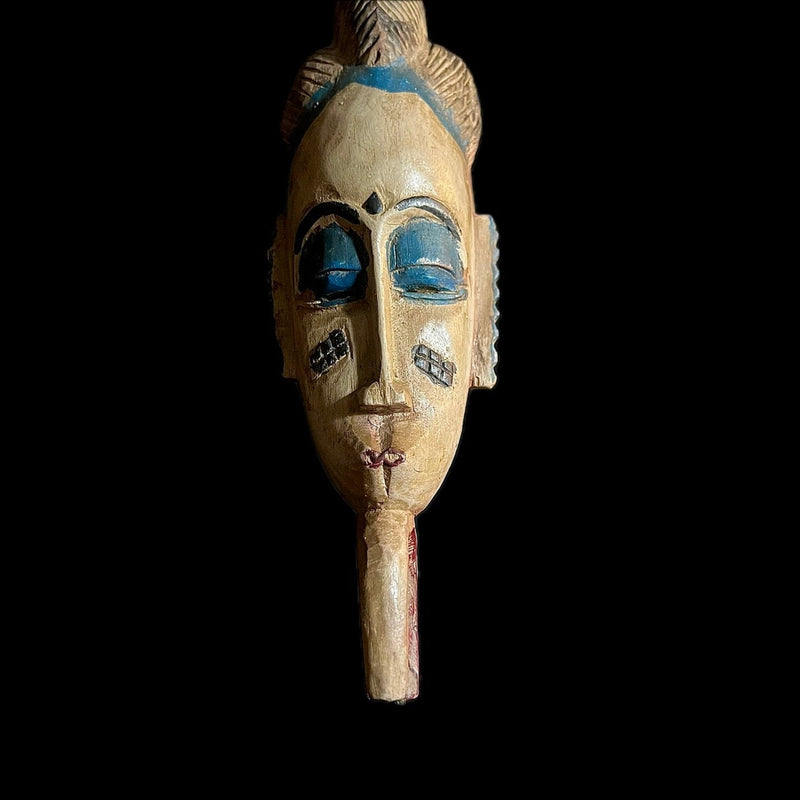 antique wall african mask Hand Carved Wall Hang Baule Mask -9960
