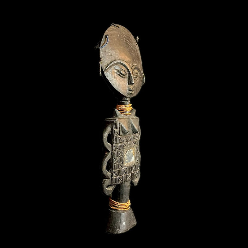 African sculpture Wooden Carved statue tribal wood fertility doll akua'ba statue -9996