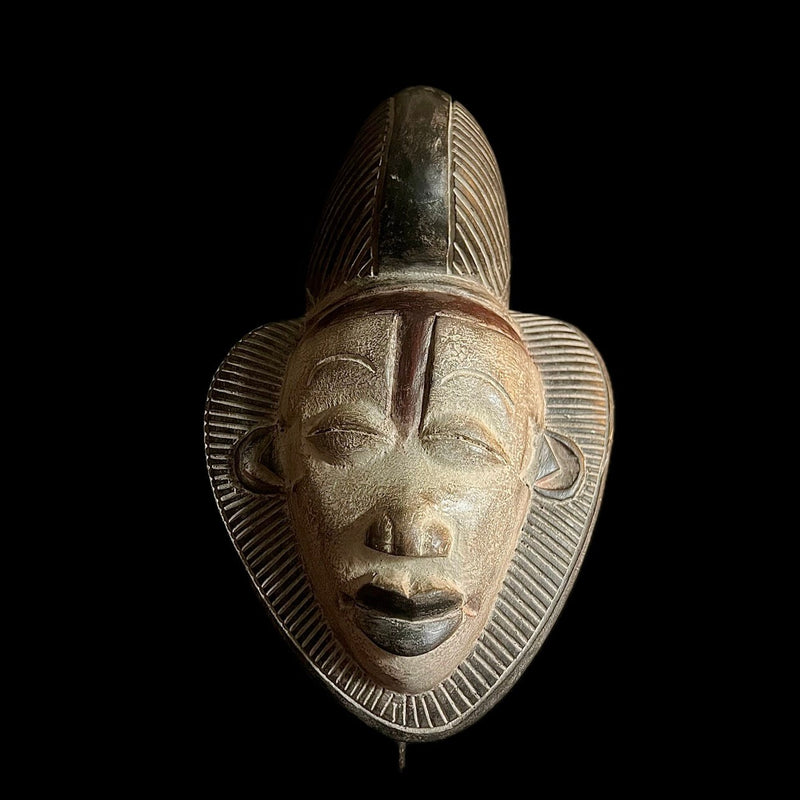 African Mask Wall Art Old Puno Mask Okuyi Mukudji Society Gabon Mask GURO-G1006