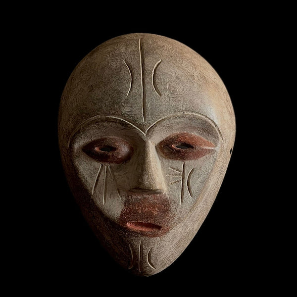 african mask Bwami Lega mask, which is hand-carved out of wood -G1029