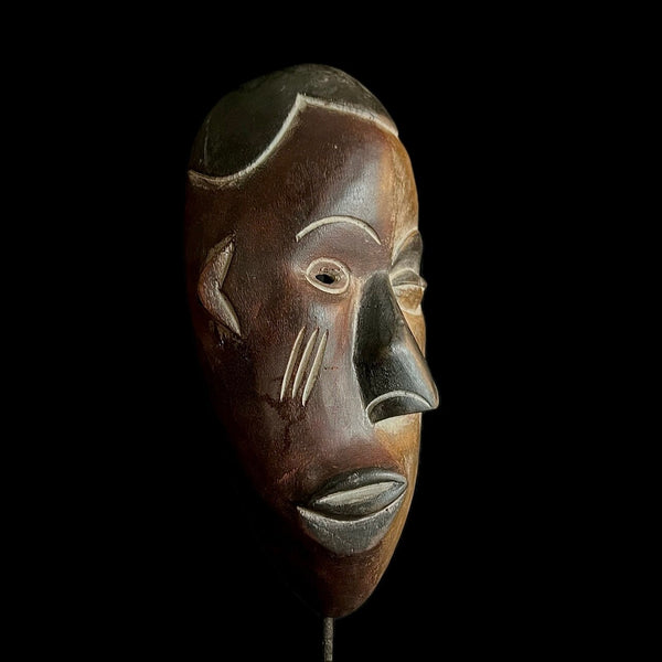 antique wall african mask Nigerian Igbo Wood Carved-G1020
