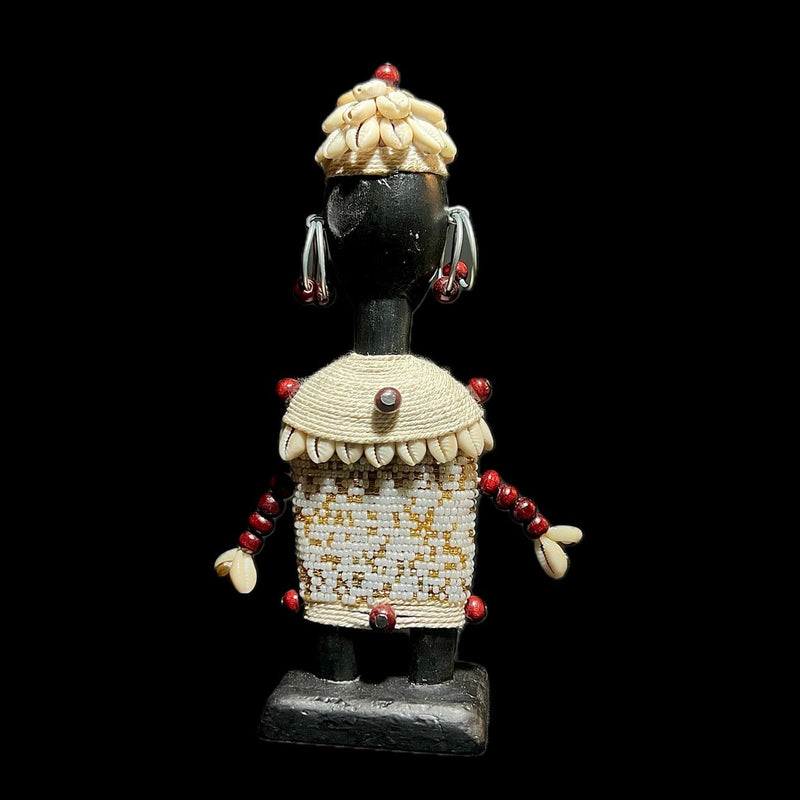 African sky Beaded Namji Doll wooden vintage Home Décor statue -G1070