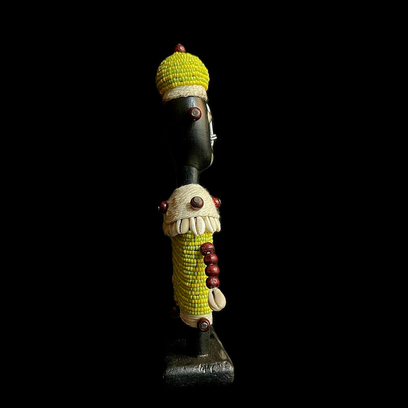 African Beaded Namji Doll wooden vintage Home Décor statue -G1084