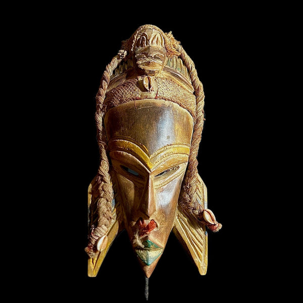 African Mask GHANA Mask-Wooden Handmade folk art Antiques -9867