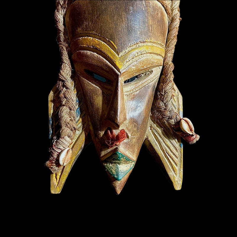 African Mask GHANA Mask-Wooden Handmade folk art Antiques -9867