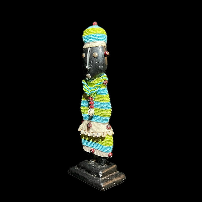African Beaded Namji Doll wooden vintage Home Décor statue -G1110