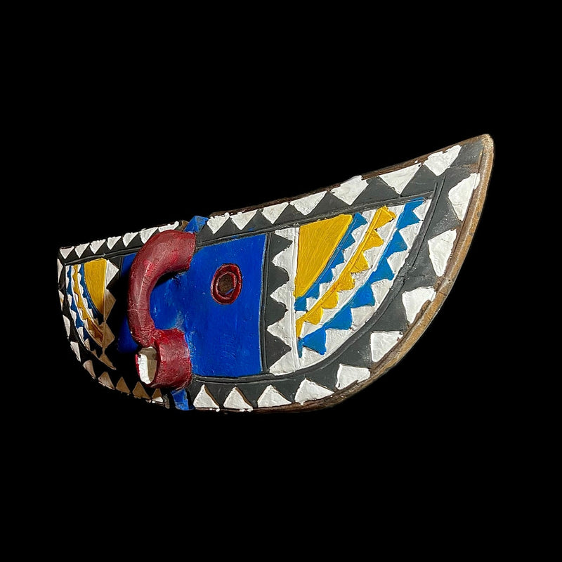 African Bobo Mask - Handcrafted Wall Hanging Art | Unique Old Owl Mask from Burkina Faso | Ethnic Sculpture for Home Decor-G1137