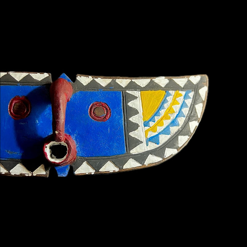 African Bobo Mask - Handcrafted Wall Hanging Art | Unique Old Owl Mask from Burkina Faso | Ethnic Sculpture for Home Decor-G1137