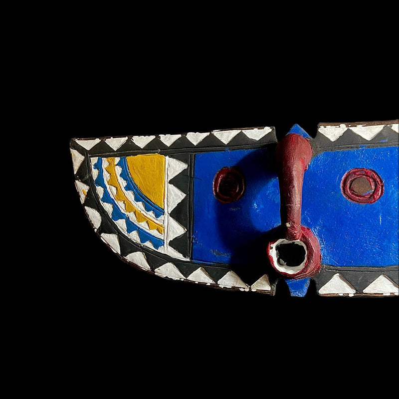 African Bobo Mask - Handcrafted Wall Hanging Art | Unique Old Owl Mask from Burkina Faso | Ethnic Sculpture for Home Decor-G1137