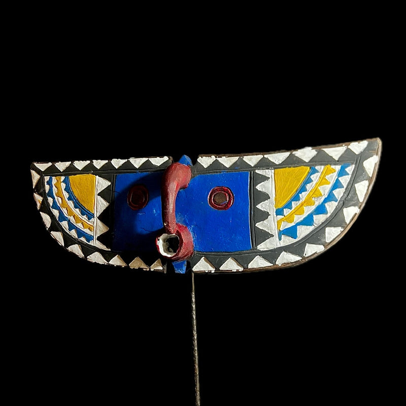 African Bobo Mask - Handcrafted Wall Hanging Art | Unique Old Owl Mask from Burkina Faso | Ethnic Sculpture for Home Decor-G1137