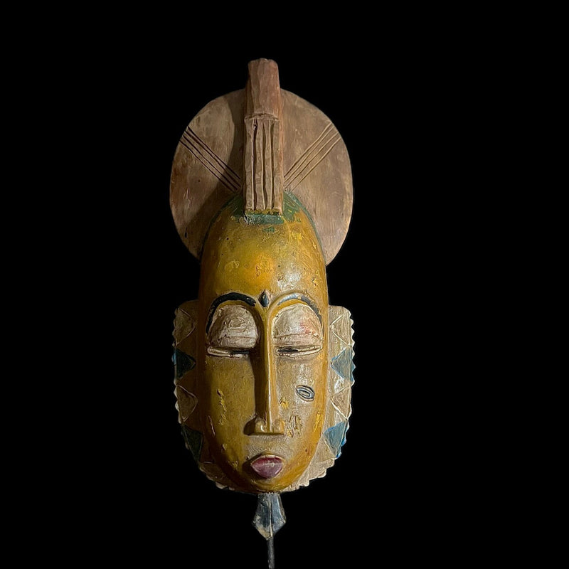 antique wall african mask Traditional Wall Hang Baule Mask -9957