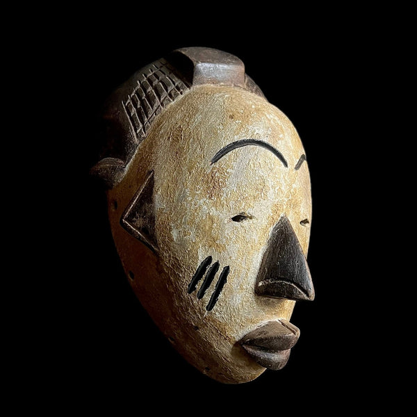 African Mask Wall Art Old Puno Mask Okuyi Mukudji Society Gabon GURO-G1179