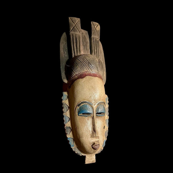African art wall african mask handcrafted from one piece wood YAURE GURO MASK -9975
