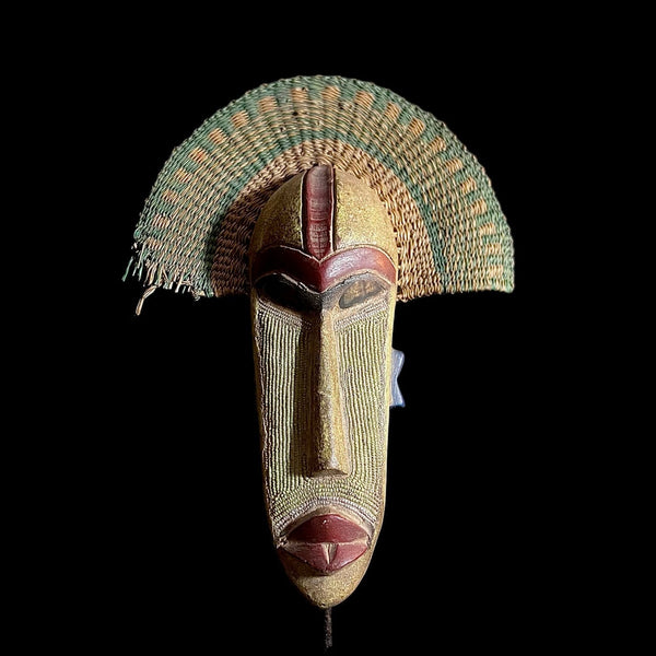 African mask Face Songye Antiques Wall Hanging Primitive Art Home Living-G1235