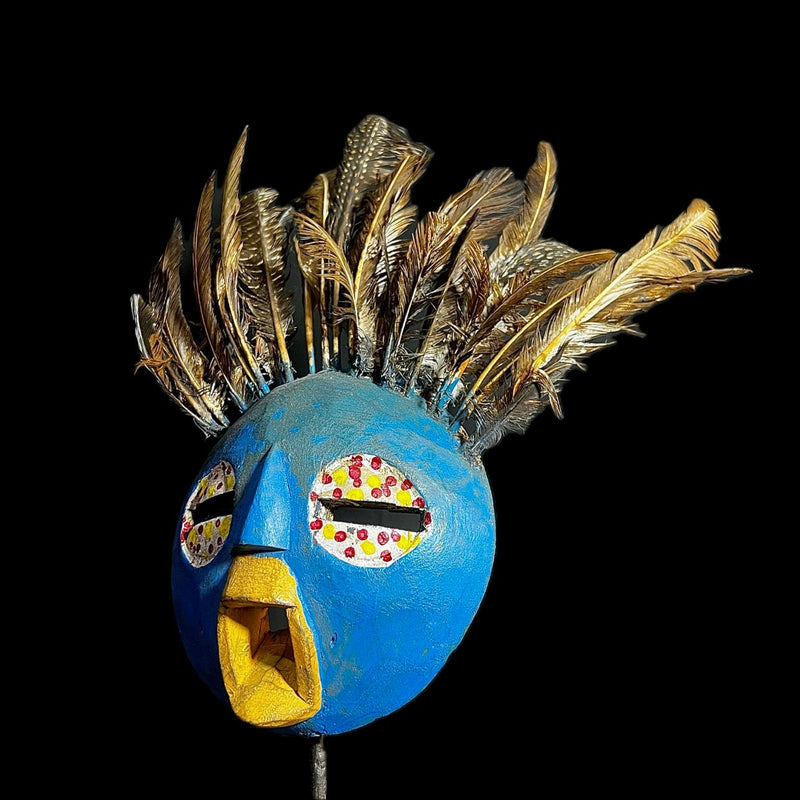 African Mask Hand Carved Round african mask Wall Art GHANA-G1287