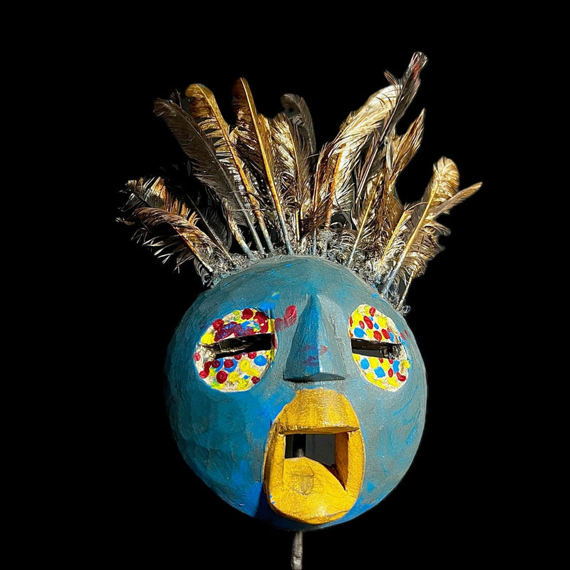 African GHANA Mask-Wooden Handmade folk art Antiques Mid-century-G1300
