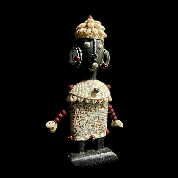 African sky Beaded Namji Doll wooden vintage Home Décor statue -G1070