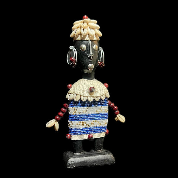 African Beaded Namji Doll wooden vintage Home Décor statue -G1114