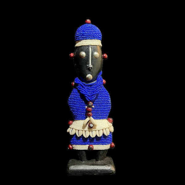 African Beaded Namji Doll wooden vintage Home Décor statue -G1120