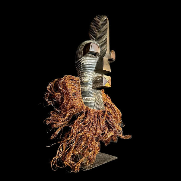 African Mask African magical African mask with a wooden tribal motif Songye Mask-G1375
